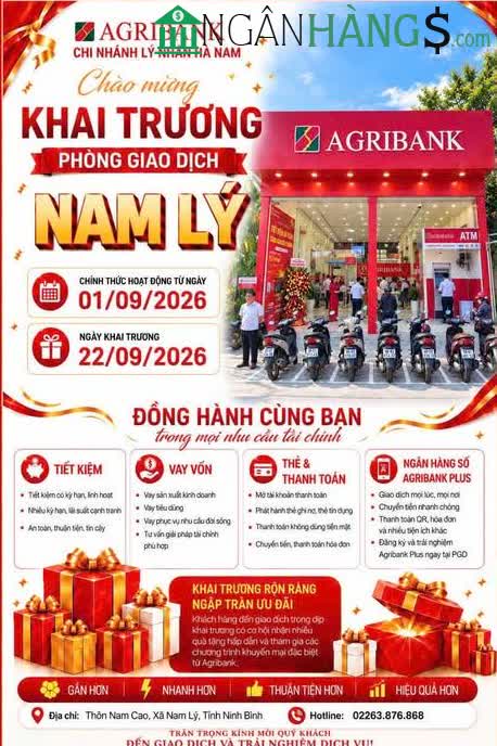 Ảnh Ngân hàng Nông nghiệp Agribank Phòng giao dịch Nam Lý 1